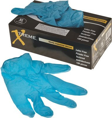 Shubee® Nitrile Gloves, Extra-large, Blue, 100 Gloves Per Box on Sale