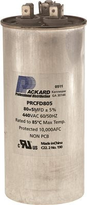 Packard Dual Round Motor Run Capacitor, 80-5 Mfd, 440 Vac on Sale