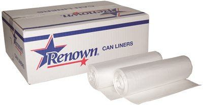 Renown® Can Liner Trash Bags 33x39 33 Gal. .95mil Natural 25 Per Roll - 8 Rolls Per Case Supply