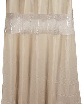 Hookless Shower Curtain With Clear Window Beige Sale