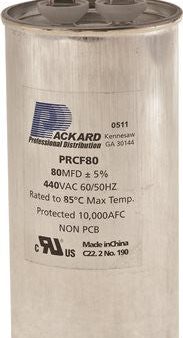 Packard Round Motor Run Capacitor, 80 Mfd, 440 Vac Online now